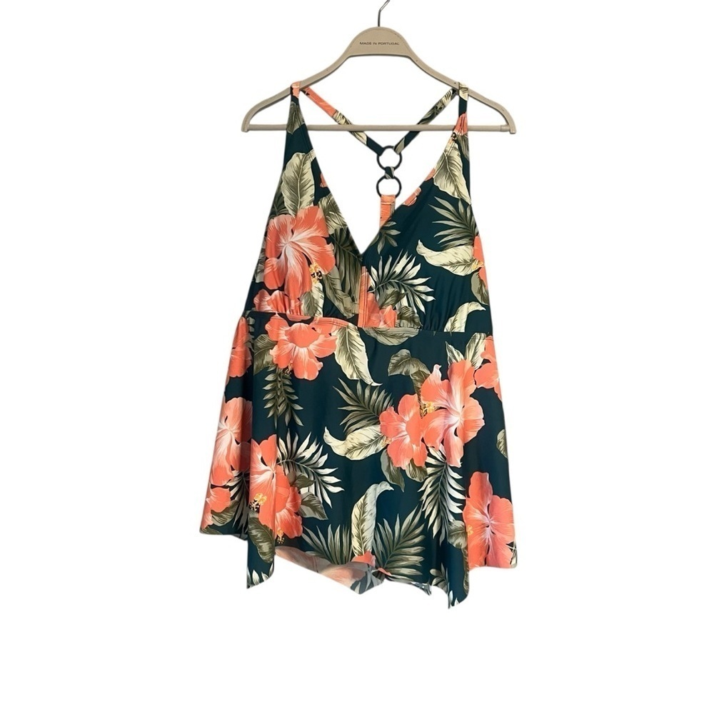 Kona sol Swim Tank 24W 3x new floral tropical plus swimsuit beach summer pool